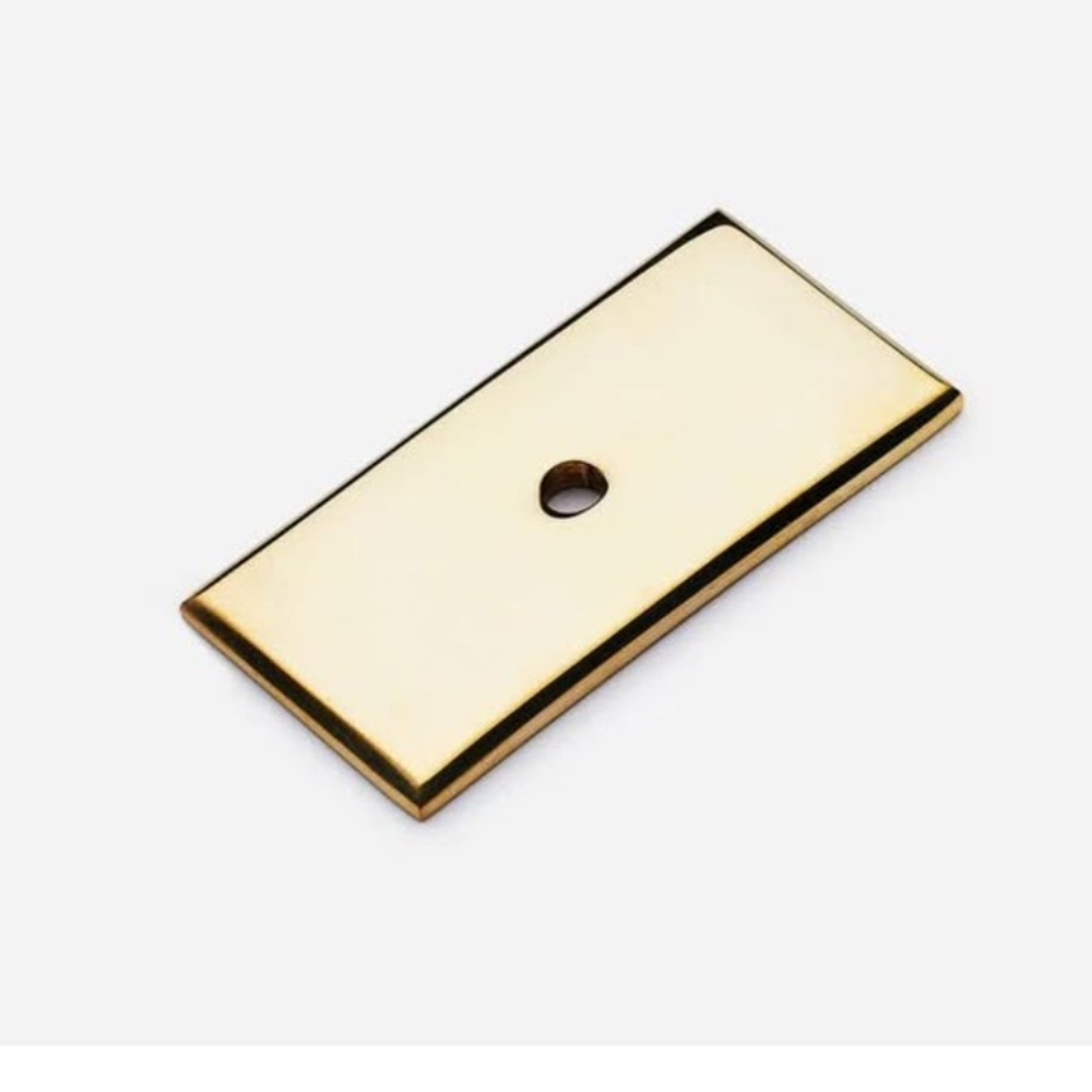 New Tradition Hardware Rectangular Backplate, 1" x 2" (Unlacquered Brass)
